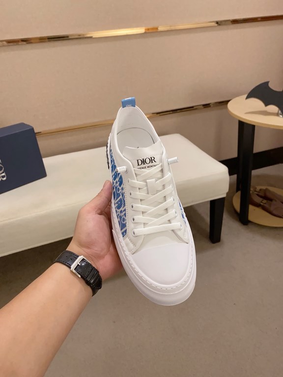 Factory price [Dior] new casual sports style men's shoes, new spring and summer models design, perfect workmanship, lace-up lazy models to create the quality of the suitcase, Upper imported first layer cowhide, senior sh