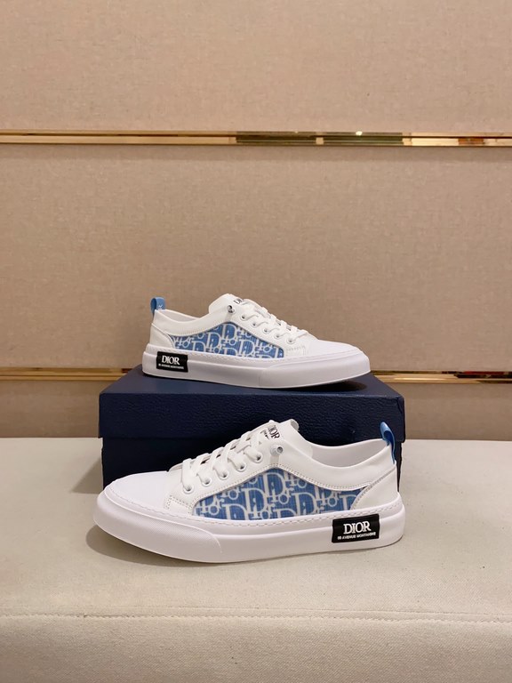 Factory price [Dior] new casual sports style men's shoes, new spring and summer models design, perfect workmanship, lace-up lazy models to create the quality of the suitcase, Upper imported first layer cowhide, senior sh