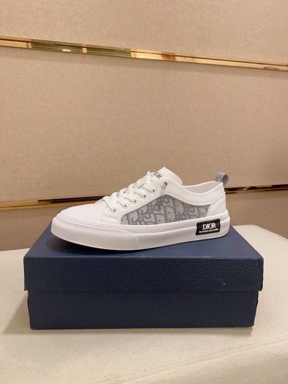 Factory price [Dior] new casual sports style men's shoes, new spring and summer models design, perfect workmanship, lace-up lazy models to create the quality of the suitcase, Upper imported first layer cowhide, senior sh