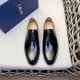 Dior Derby Shoes｜Leather soled formal shoes｜Meticulously crafted in open-edge beaded cowhide｜Water dyed cowhide lining｜With classic lace-up closure｜Side embossed logo｜Sheeny stacked heel for a touch of style｜Can be worn 