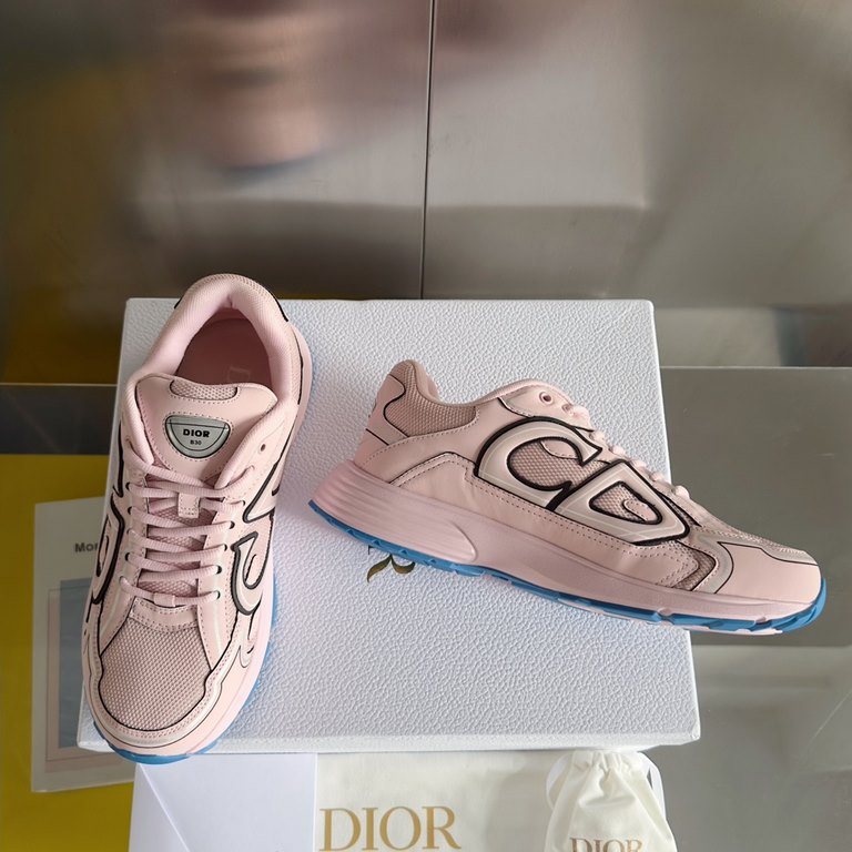 [Dongguan Goods] New ColorwayDior Dior B30 Reflective Dad ShoesThe Dior logo on the tongue also indicates that these shoes are the B30 model! The B30 utilizes delicate leather and mesh fabric materials to form the body o