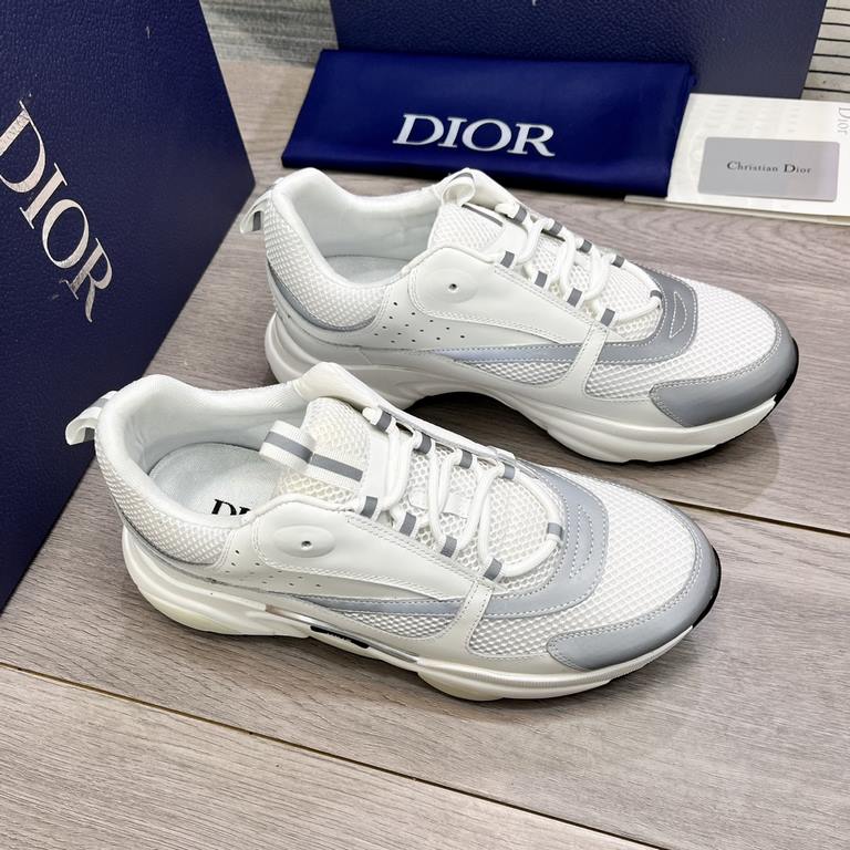 Factory   Dior's latest casual sneakers     Couples fashion explosive models,   version of the simple atmosphere,   fabric using imported cowhide with the original mesh,   comfortable and breathable mesh lining, the orig