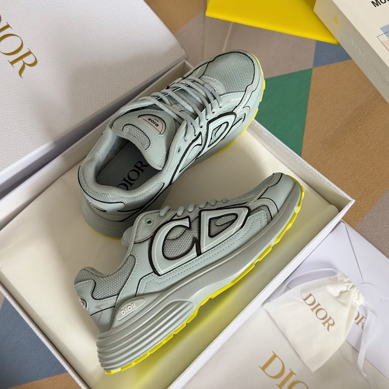 [Dongguan Goods] New ColorwayDior Dior B30 Reflective Dad ShoesThe Dior logo on the tongue also indicates that these shoes are the B30 model! The B30 utilizes delicate leather and mesh fabric materials to form the body o