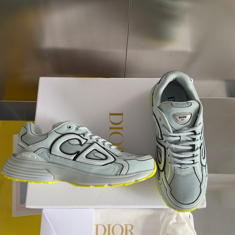 [Dongguan Goods] New ColorwayDior Dior B30 Reflective Dad ShoesThe Dior logo on the tongue also indicates that these shoes are the B30 model! The B30 utilizes delicate leather and mesh fabric materials to form the body o