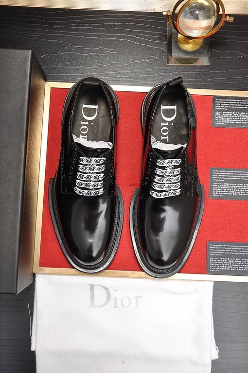 Factory   [Dior Dior] high-end goods cowhide lining original quality Dior - . Dior original single purchase, high-end shoes, fabric the use of imported Italian open edge beads cowhide  water-dyed cowhide  cowhide  specia