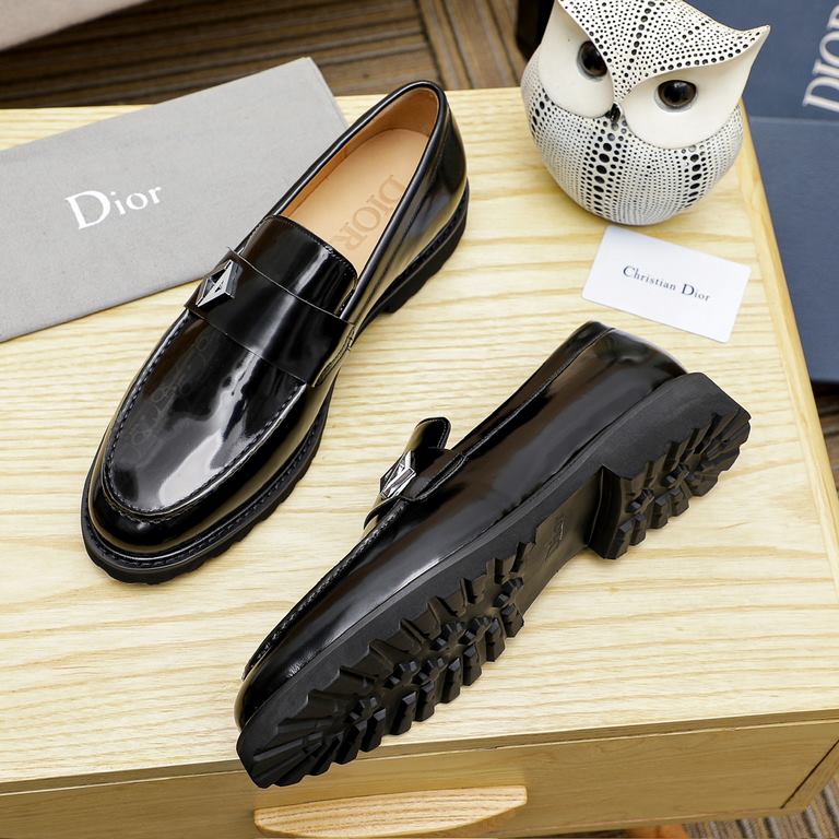 Factory     [Dior] Dior Hong Kong counter new casual men's shoes on the market official 11 production Italian original patent cowhide   water-dyed   leather lining European and American masters design perfect shape to cr