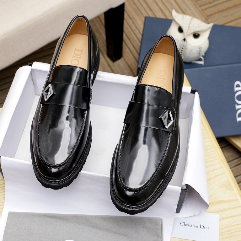 Factory     [Dior] Dior Hong Kong counter new casual men's shoes on the market official 11 production Italian original patent cowhide   water-dyed   leather lining European and American masters design perfect shape to cr