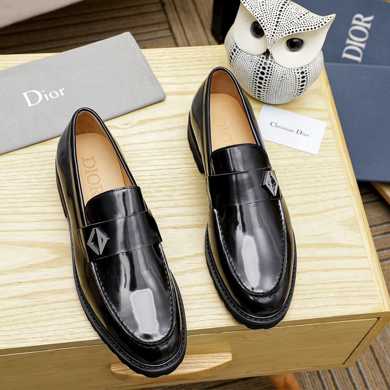 Factory     [Dior] Dior Hong Kong counter new casual men's shoes on the market official 11 production Italian original patent cowhide   water-dyed   leather lining European and American masters design perfect shape to cr