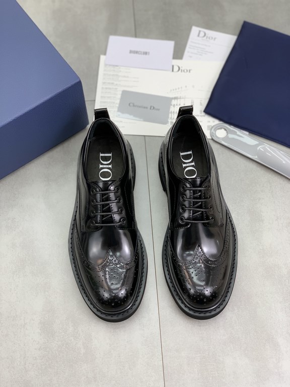 Factory price   top version      water-dyed cowhide original single quality Dior - . Dior original single on behalf of the purchase of high-end business shoes, fabric the use of Italian imports of open-edge beads of cowh