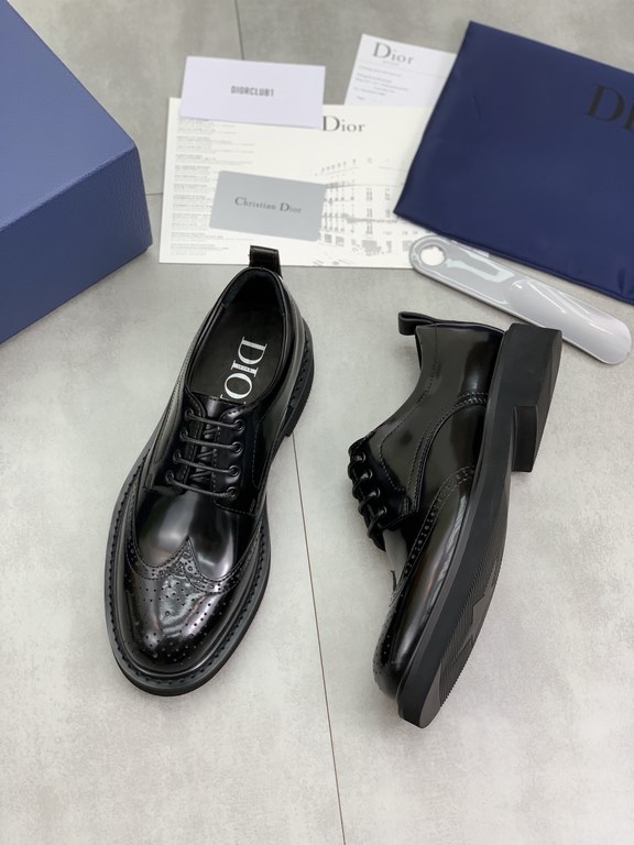 Factory price   top version      water-dyed cowhide original single quality Dior - . Dior original single on behalf of the purchase of high-end business shoes, fabric the use of Italian imports of open-edge beads of cowh