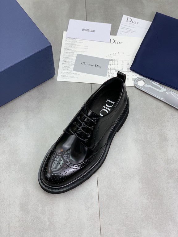 Factory price   top version      water-dyed cowhide original single quality Dior - . Dior original single on behalf of the purchase of high-end business shoes, fabric the use of Italian imports of open-edge beads of cowh