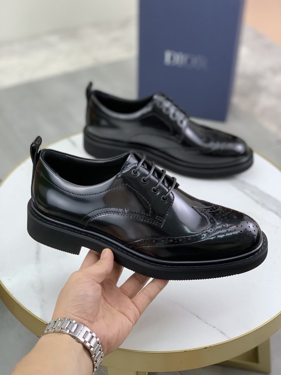 Factory price   top version      water-dyed cowhide original single quality Dior - . Dior original single on behalf of the purchase of high-end business shoes, fabric the use of Italian imports of open-edge beads of cowh