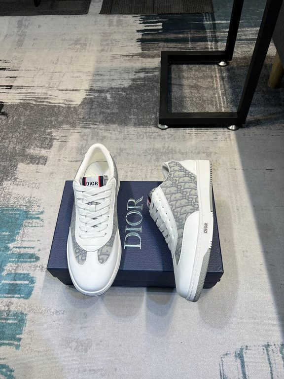 [Dior Dior 】 Men's Shoes High-end Brand Newest Masterpiece Imported Italian Original Specialized Cloth Fabric   Cowhide   Imported Sheepskin Lining  Original Packed Toe Rubber Outsole Soft and Comfortable, Make Walking M