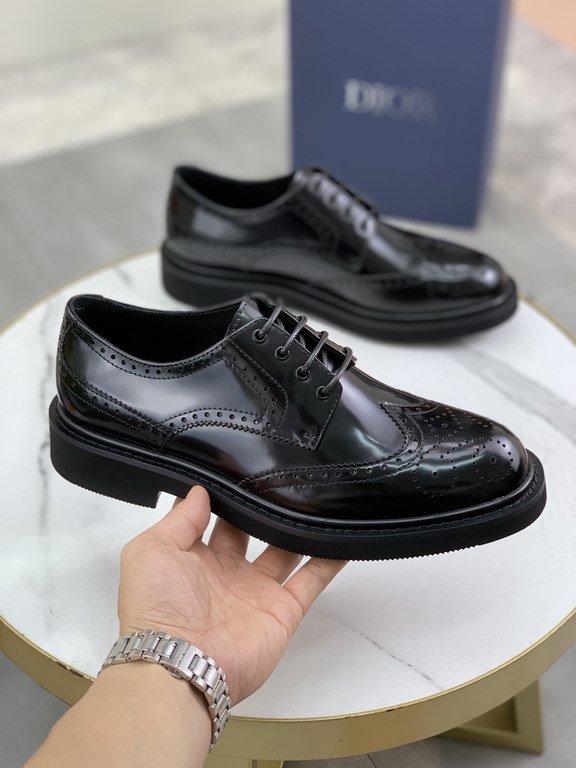 Factory price   top version      water-dyed cowhide original single quality Dior - . Dior original single on behalf of the purchase of high-end business shoes, fabric the use of Italian imports of open-edge beads of cowh