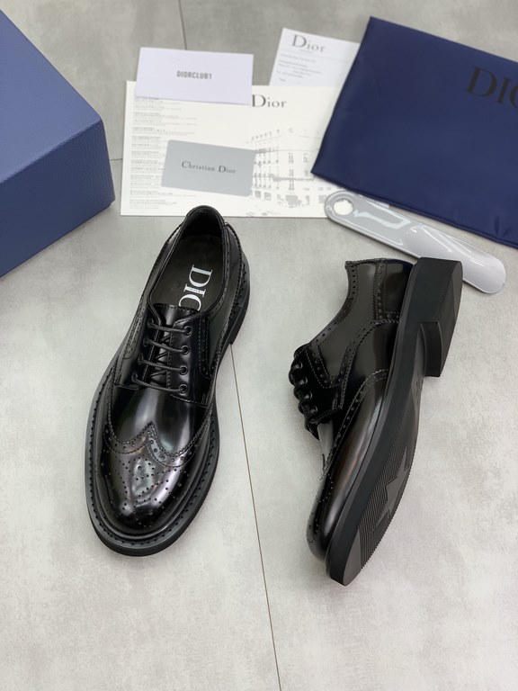 Factory price   top version      water-dyed cowhide original single quality Dior - . Dior original single on behalf of the purchase of high-end business shoes, fabric the use of Italian imports of open-edge beads of cowh