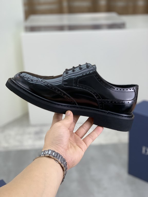 Factory price   top version      water-dyed cowhide original single quality Dior - . Dior original single on behalf of the purchase of high-end business shoes, fabric the use of Italian imports of open-edge beads of cowh