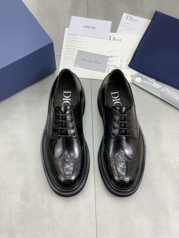 Factory price   top version      water-dyed cowhide original single quality Dior - . Dior original single on behalf of the purchase of high-end business shoes, fabric the use of Italian imports of open-edge beads of cowh