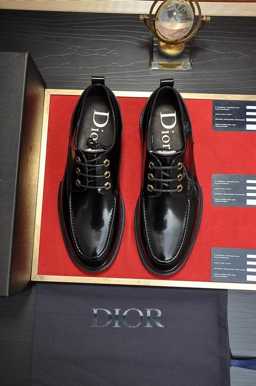 Factory   [Dior Dior] high-end goods cowhide lining original quality Dior - . Dior original purchase, high-end leather shoes, fabric the use of imported Italian open edge beads cowhide  water-dyed cowhide  cowhide  speci