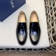 Dior Derby Shoes｜Leather soled formal shoes｜Meticulously crafted in open-edge beaded cowhide｜Water dyed cowhide lining｜With classic lace-up closure｜Side embossed logo｜Sheeny stacked heel for a touch of style｜Can be worn 