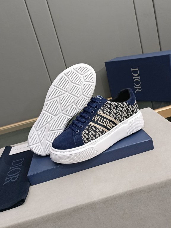 P Upgraded Dio~r   Fashion silhouette highlights the heavy texture. Crafted from cowhide  Dior-specific materials! With a Dior logo padded tongue and a foam sole, the ultra-lightweight, wear-resistant casual look adds a 