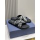 Dior Alias Men's Leather SlippersNew for summer, these Alias sandals make a statement of casual elegance. Crafted from grained cowhide leather, Oblique print fabric and cowhide lining! Cross-strap design with metal overl