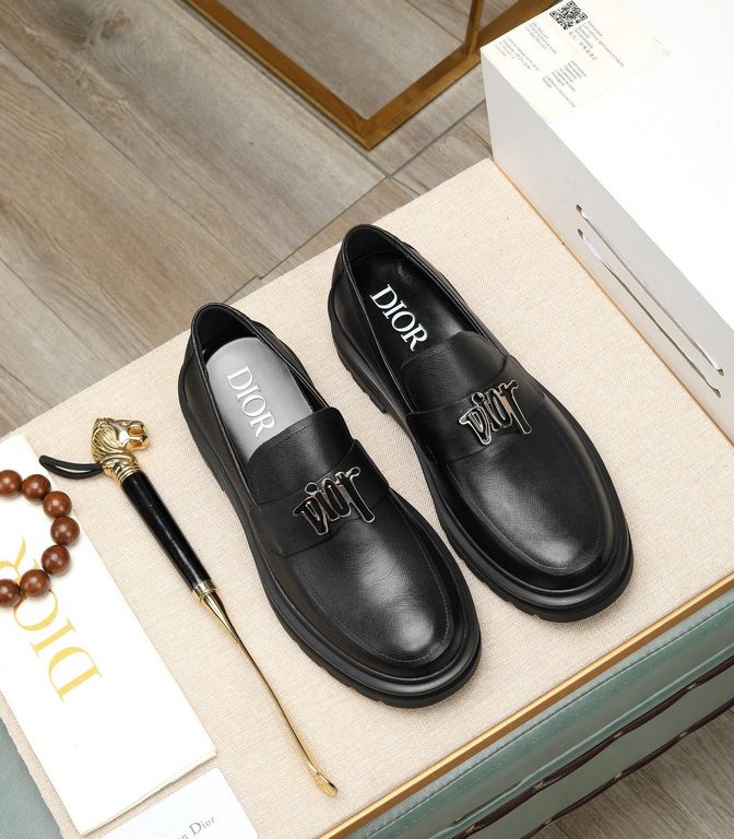 Dior - . Dior high-end leather shoes, fabric imported Italian cowhide  water-dyed cowhide lining  cowhide lining  special original outsole, fine workmanship, in-kind shooting  size 38-44 (with a full set of packaging)