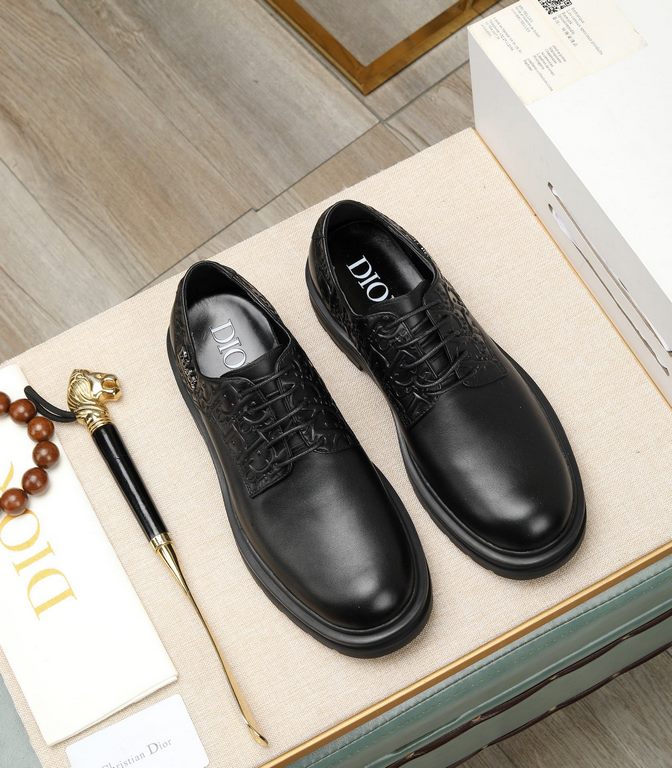 Dior - . Dior high-end leather shoes, fabric imported Italian cowhide  water-dyed cowhide lining  cowhide lining  special original outsole, fine workmanship, in-kind shooting  size 38-44 (with a full set of packaging)