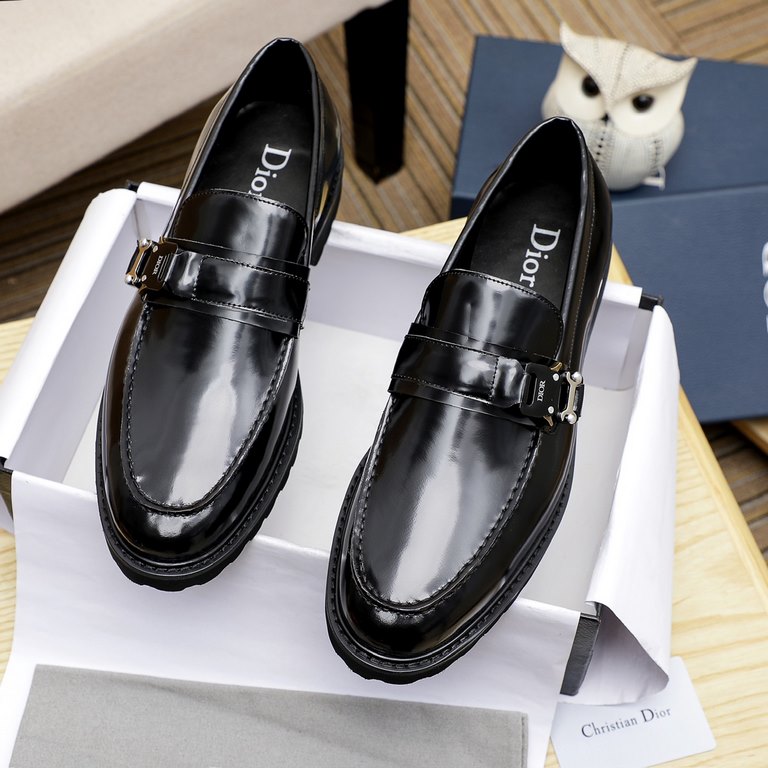 Factory     [Dior] Dior Hong Kong counter new casual men's shoes on the market official 11 production Italian original patent cowhide   water-dyed   leather lining European and American masters design perfect shape to cr