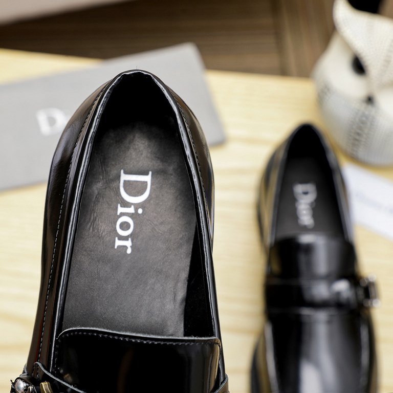 Factory     [Dior] Dior Hong Kong counter new casual men's shoes on the market official 11 production Italian original patent cowhide   water-dyed   leather lining European and American masters design perfect shape to cr