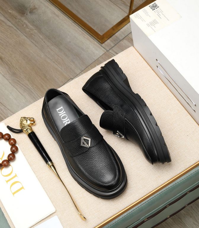 Dior - . Dior high-end leather shoes, fabric imported Italian cowhide  water-dyed cowhide lining  cowhide lining  special original outsole, fine workmanship, in-kind shooting  size 38-44 (with a full set of packaging)