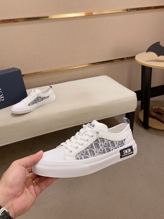 Factory price [Dior] new casual sports style men's shoes, new spring and summer models design, perfect workmanship, lace-up lazy models to create the quality of the suitcase, Upper imported first layer cowhide, senior sh