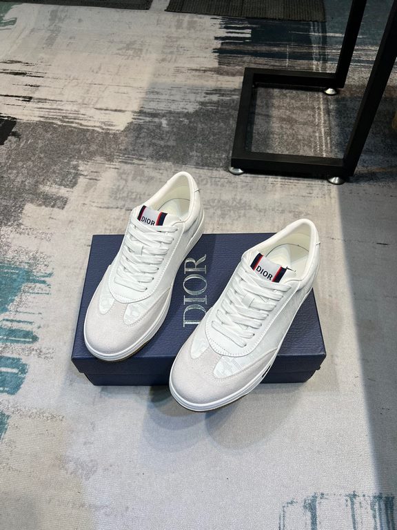 [Dior Dior 】 Men's Shoes High-end Brand Newest Masterpiece Imported Italian Original Specialized Cloth Fabric   Cowhide   Imported Sheepskin Lining  Original Packed Toe Rubber Outsole Soft and Comfortable, Make Walking M