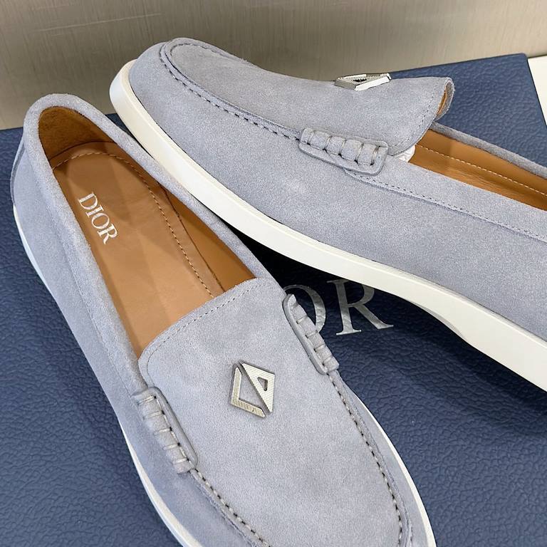 DioGranville Men's Loafers - Original ReplicaPurchased as an original, one to one replica.A casual formal shoe. Crafted from luxuriously soft navy suede, the upper is adorned with Oblique printed inserts. Finished with a