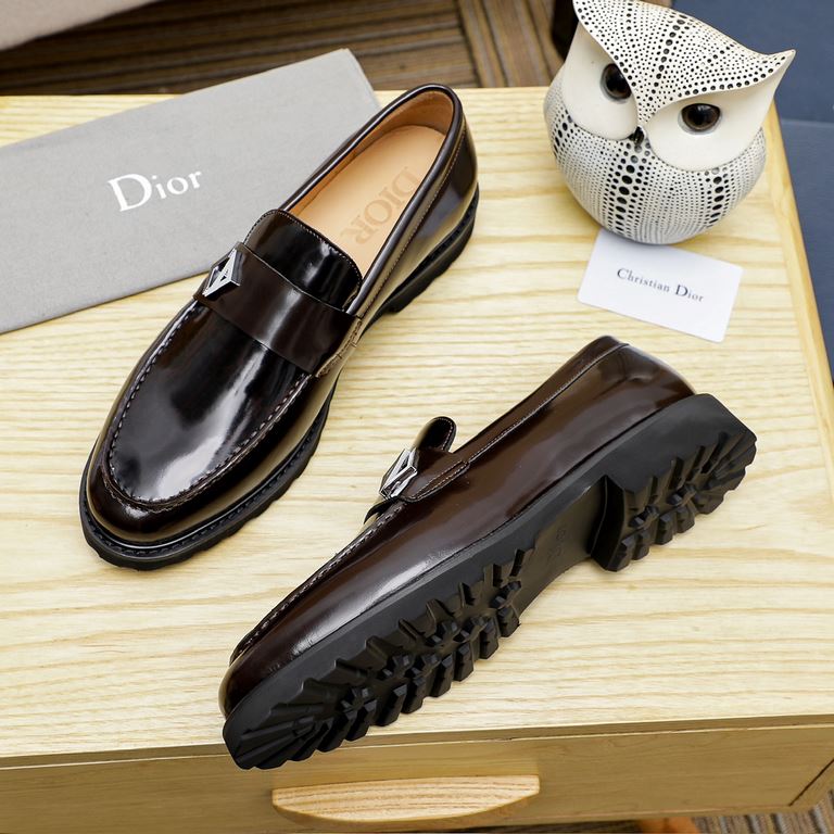 Factory     [Dior] Dior Hong Kong counter new casual men's shoes on the market official 11 production Italian original patent cowhide   water-dyed   leather lining European and American masters design perfect shape to cr