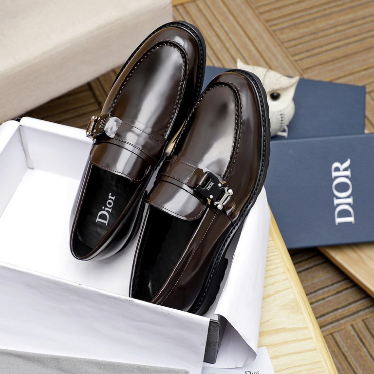 Factory     [Dior] Dior Hong Kong counter new casual men's shoes on the market official 11 production Italian original patent cowhide   water-dyed   leather lining European and American masters design perfect shape to cr