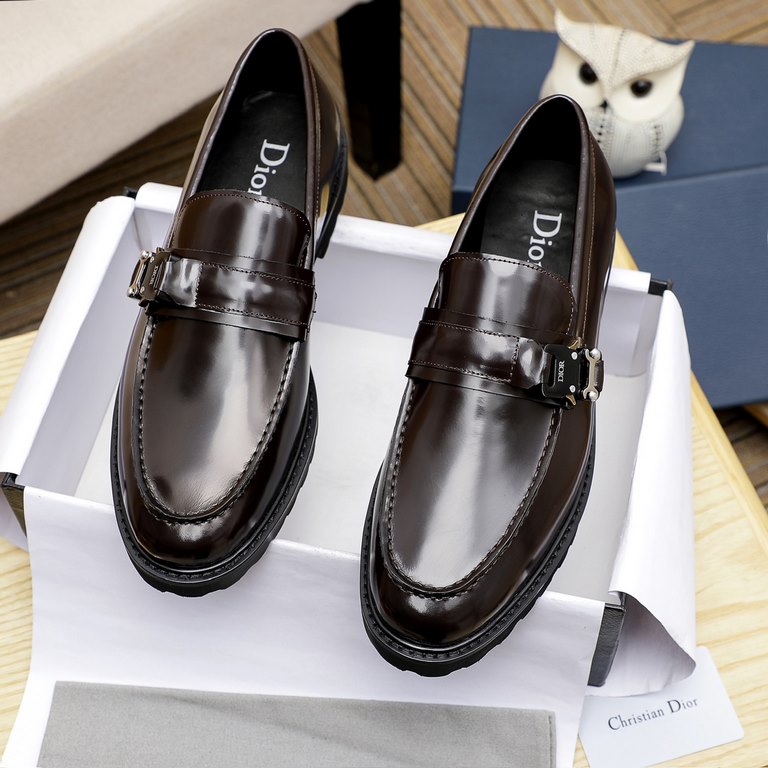 Factory     [Dior] Dior Hong Kong counter new casual men's shoes on the market official 11 production Italian original patent cowhide   water-dyed   leather lining European and American masters design perfect shape to cr