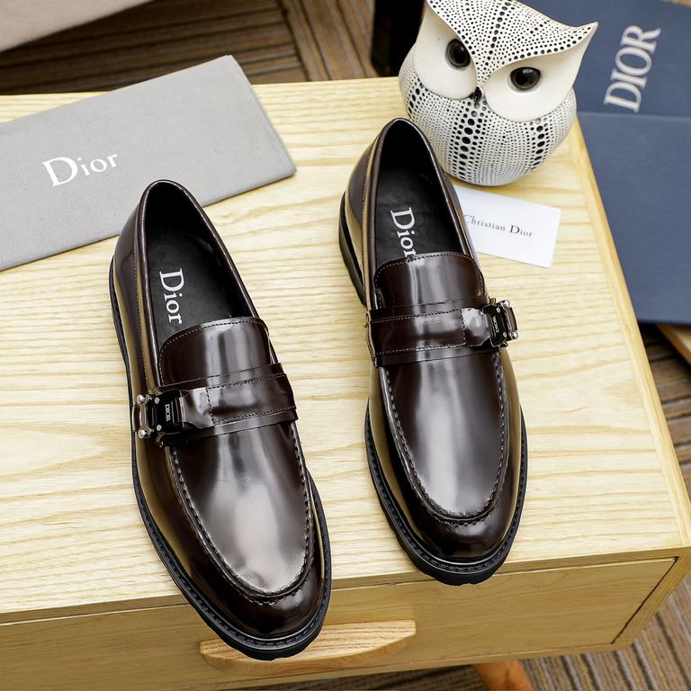 Factory     [Dior] Dior Hong Kong counter new casual men's shoes on the market official 11 production Italian original patent cowhide   water-dyed   leather lining European and American masters design perfect shape to cr