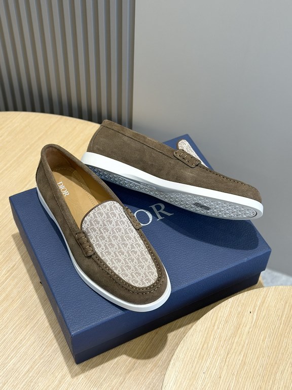 DioGranville Men's Loafers - Original ReplicaPurchased as an original, one to one replica.A casual formal shoe. Crafted from luxuriously soft navy suede, the upper is adorned with Oblique printed inserts. Finished with a