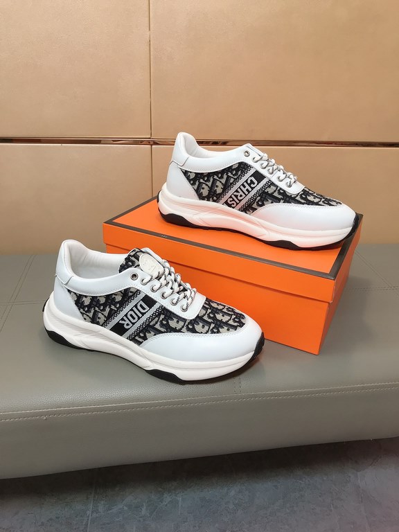 Factory price    [Dior Dior] new casual shoes, must explode models , using the trend of fashion shoes   the latest - explosive models   uppers are made of imported cowhide leather   printed fabric splicing design , breat