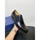 Dior Derby Shoes｜Leather soled formal shoes｜Meticulously crafted in open-edge beaded cowhide｜Water dyed cowhide lining｜With classic lace-up closure｜Side embossed logo｜Sheeny stacked heel for a touch of style｜Can be worn 