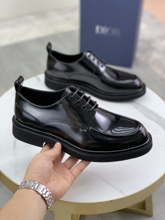 Factory price   top version      water-dyed cowhide original single quality Dior - . Dior original single on behalf of the purchase of high-end business shoes, fabric the use of Italian imports of open-edge beads of cowh