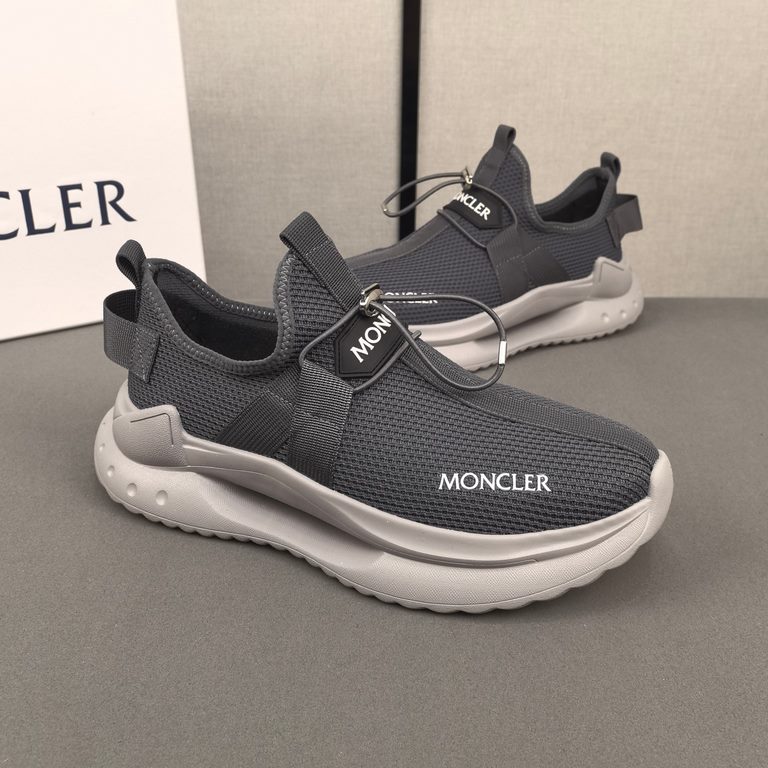 .   The Moncler Moncler Men's Outdoor Lace-Up Sneaker features a comfortable, slip-resistant shoe designed for outdoor runs or urban strolls. Combining innovation, functionality and graphic detailing, it draws inspiratio