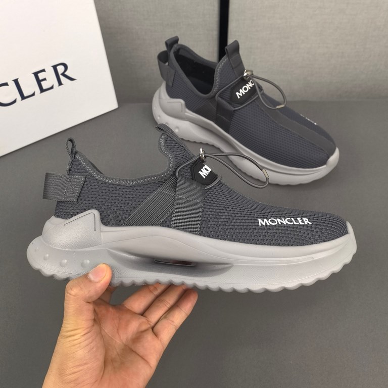 .   The Moncler Moncler Men's Outdoor Lace-Up Sneaker features a comfortable, slip-resistant shoe designed for outdoor runs or urban strolls. Combining innovation, functionality and graphic detailing, it draws inspiratio