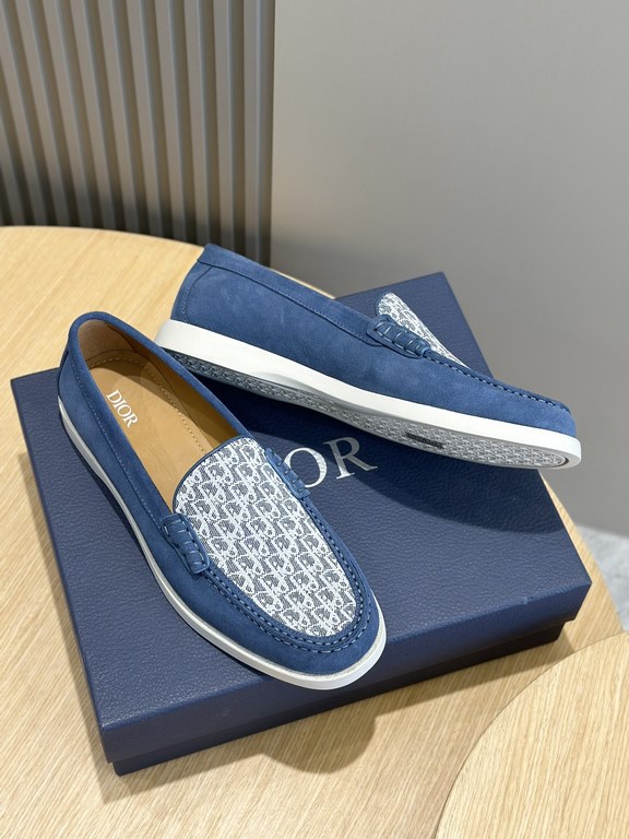 DioGranville Men's Loafers - Original ReplicaPurchased as an original, one to one replica.A casual formal shoe. Crafted from luxuriously soft navy suede, the upper is adorned with Oblique printed inserts. Finished with a