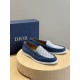 DioGranville Men's Loafers - Original ReplicaPurchased as an original, one to one replica.A casual formal shoe. Crafted from luxuriously soft navy suede, the upper is adorned with Oblique printed inserts. Finished with a