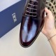 Dior Derby Shoes｜Leather soled formal shoes｜Meticulously crafted in open-edge beaded cowhide｜Water dyed cowhide lining｜With classic lace-up closure｜Side embossed logo｜Sheeny stacked heel for a touch of style｜Can be worn 