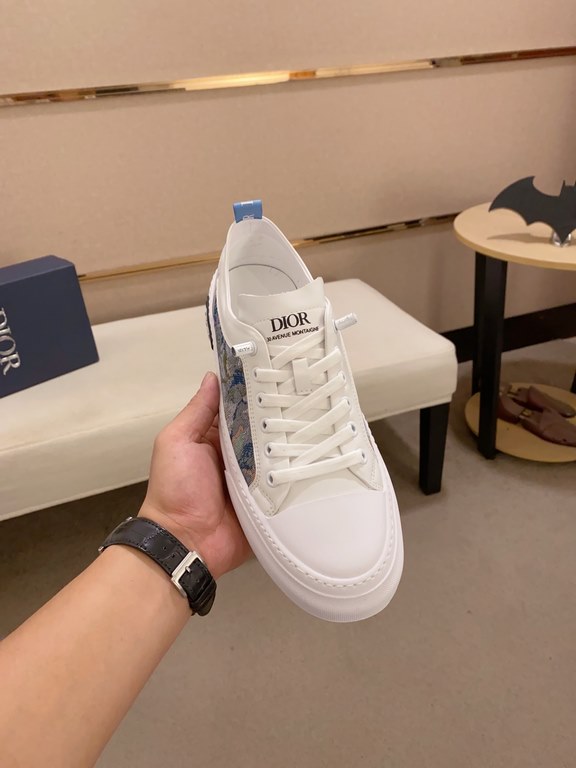 Factory price [Dior] new casual sports style men's shoes, new spring and summer models design, perfect workmanship, lace-up lazy models to create the quality of the suitcase, Upper imported first layer cowhide, senior sh