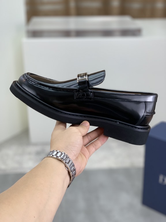 Factory price   top version      water-dyed cowhide original single quality Dior - . Dior original single on behalf of the purchase of high-end business shoes, fabric the use of Italian imports of open-edge beads of cowh