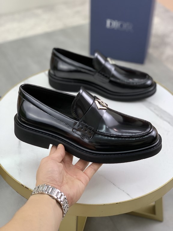 Factory price   top version      water-dyed cowhide original single quality Dior - . Dior original single on behalf of the purchase of high-end business shoes, fabric the use of Italian imports of open-edge beads of cowh