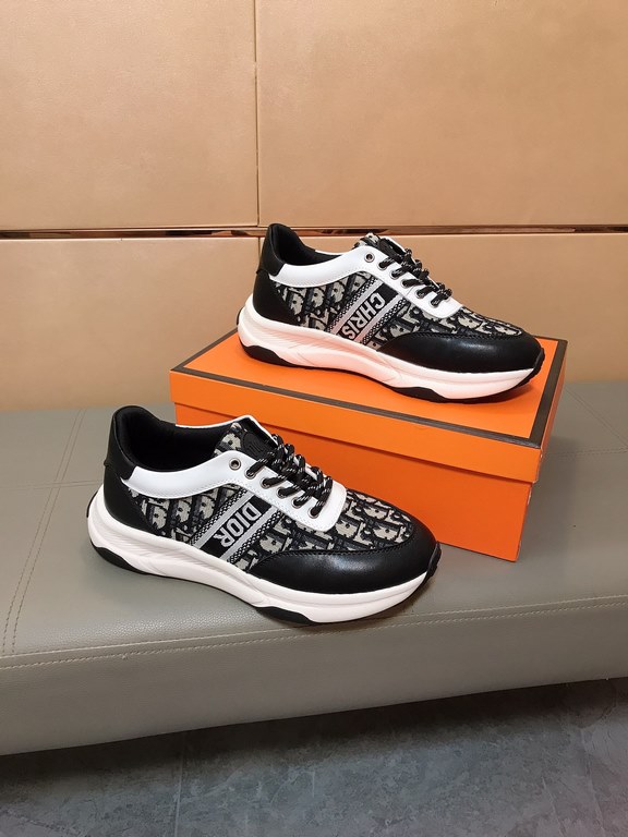 Factory price    [Dior Dior] new casual shoes, must explode models , using the trend of fashion shoes   the latest - explosive models   uppers are made of imported cowhide leather   printed fabric splicing design , breat